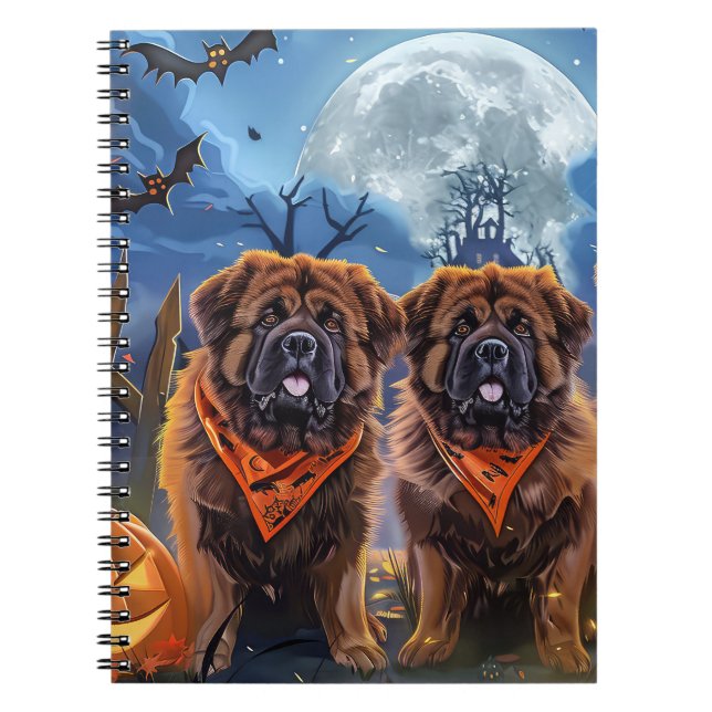 Tibetan Mastiff Halloween Spooky Notebook (Front)