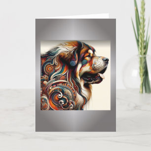 Tibetan Mastiff Head Folded Note Card