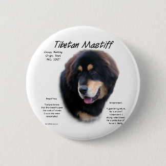 Tibetan Mastiff History Design 2 Inch Round Button