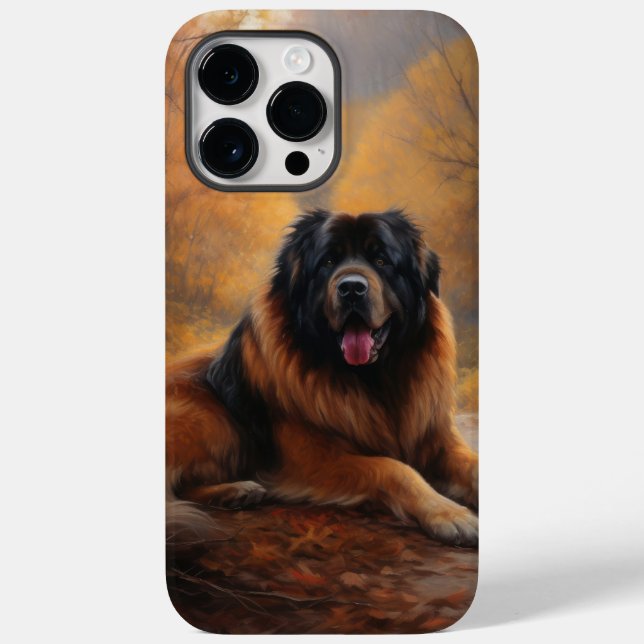 Tibetan Mastiff in Autumn Leaves Fall Inspire Case-Mate iPhone Case (Back)