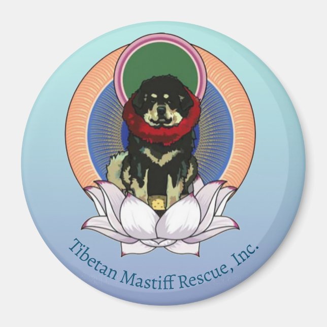 Tibetan Mastiff Lotus Flower Logo Magnet  (Front)