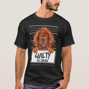 Tibetan Mastiff Mugshot Guilty Dog T-Shirt