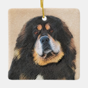 Tibetan Mastiff Painting - Cute Original Dog Art Ceramic Ornament