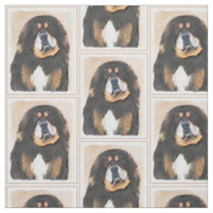 Tibetan Mastiff Painting - Cute Original Dog Art Fabric