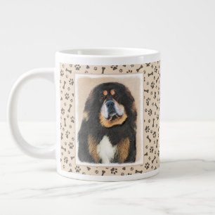 Tibetan Mastiff Painting - Cute Original Dog Art Large Coffee Mug