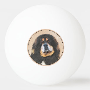 Tibetan Mastiff Painting - Cute Original Dog Art Ping Pong Ball