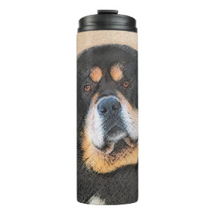 Tibetan Mastiff Painting - Cute Original Dog Art Thermal Tumbler