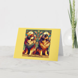 Tibetan Mastiff Pair (Colourful) Blank Card