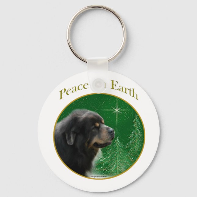Tibetan Mastiff Peace Keychain (Front)