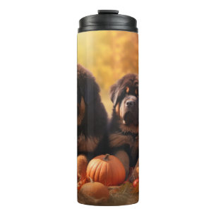 Tibetan Mastiff Puppy Autumn Delight Pumpkin  Thermal Tumbler