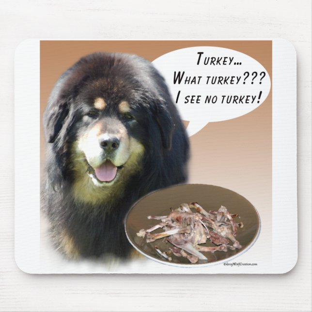 Tibetan Mastiff Turkey Mouse Pad (Front)