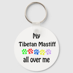 Tibetan Mastiff Walks Design Keychain