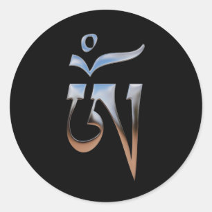 Tibetan Om Classic Round Sticker