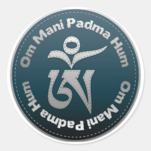 Tibetan Om Stitch Classic Round Sticker