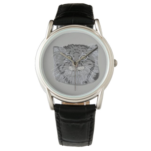 Tibetan Pallas Cat Wild Animals Wristwatch (Front)