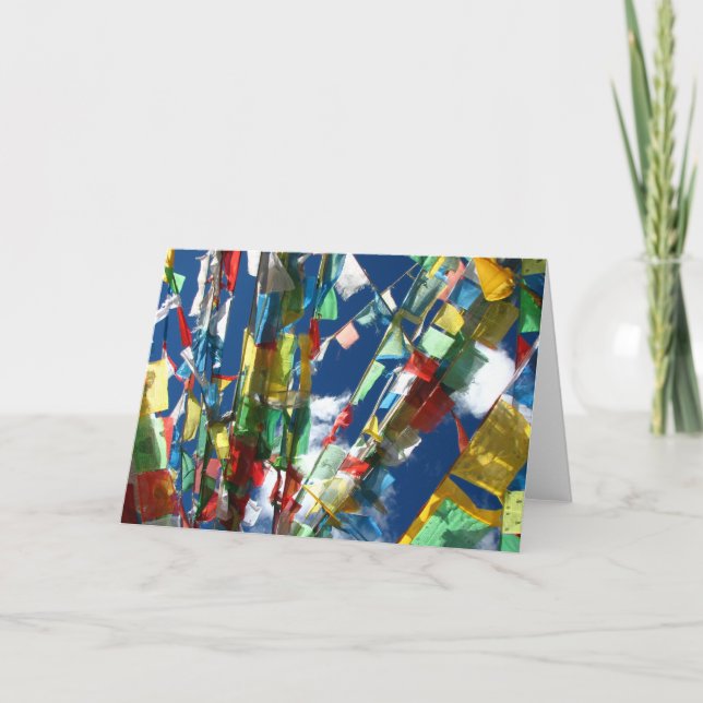 Tibetan prayer flags greeting card (blank inside) (Front)