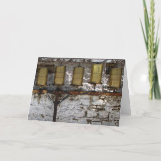 Tibetan prayer wheels greeting card (blank inside)