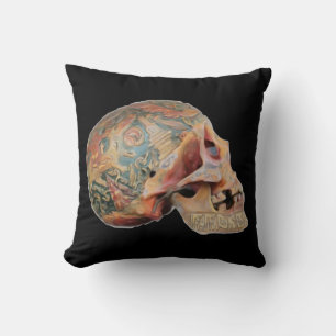 Tibetan skull throw pillow