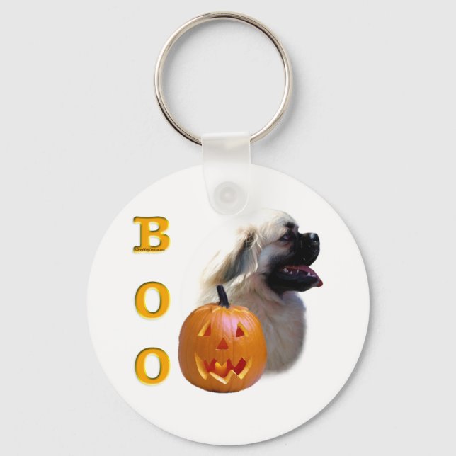 Tibetan Spaniel Boo Keychain (Front)