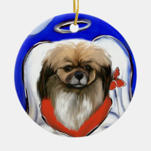 Tibetan Spaniel Ceramic Ornament