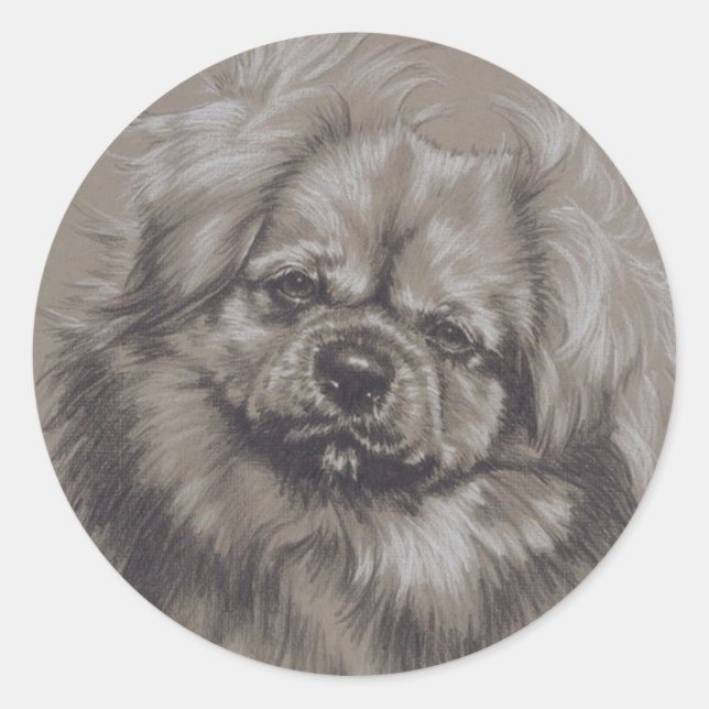 Tibetan Spaniel Classic Round Sticker (Front)