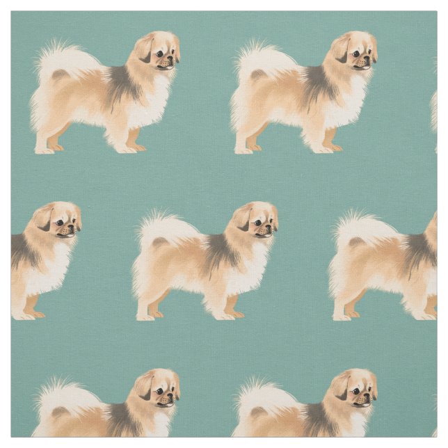 Tibetan Spaniel (Cream) Combed Fabric (Swatch)