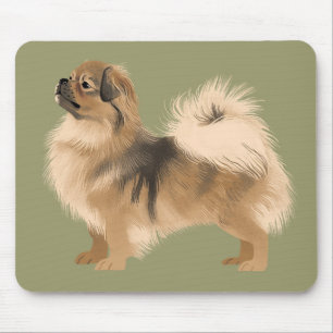 Tibetan Spaniel (dark sable) Mouse Pad