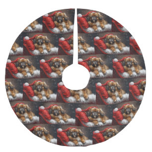 Tibetan Spaniel Dog Christmas Festive Brushed Polyester Tree Skirt