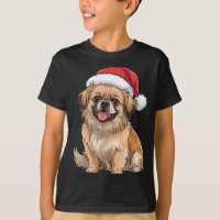 Tibetan Spaniel Dog Christmas Santa Hat Pet Dog Lo
