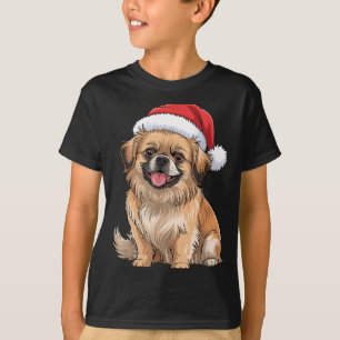 Tibetan Spaniel Dog Christmas Santa Hat Pet Dog Lo T-Shirt