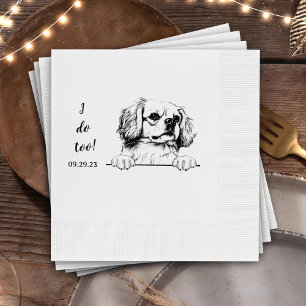 Tibetan Spaniel Dog Drawing Personalized I Do Too Napkin