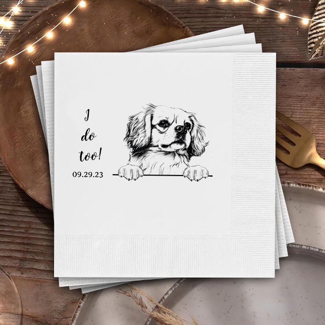 Tibetan Spaniel Dog Drawing Personalized I Do Too Napkin (Creator Uploaded)