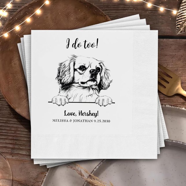 Tibetan Spaniel Dog Drawing Personalized I Do Too  Napkin (Creator Uploaded)