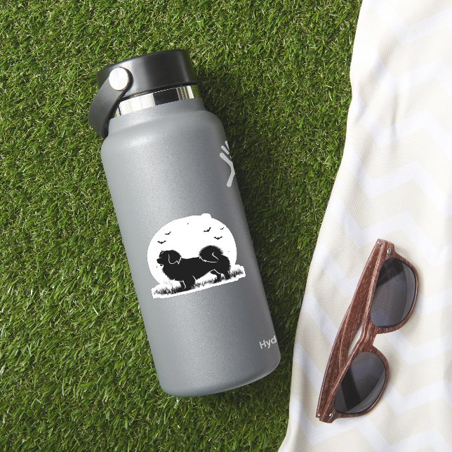 Tibetan Spaniel Dog � Halloween Moon Silhouette Ov (HydroFlask Insitu)