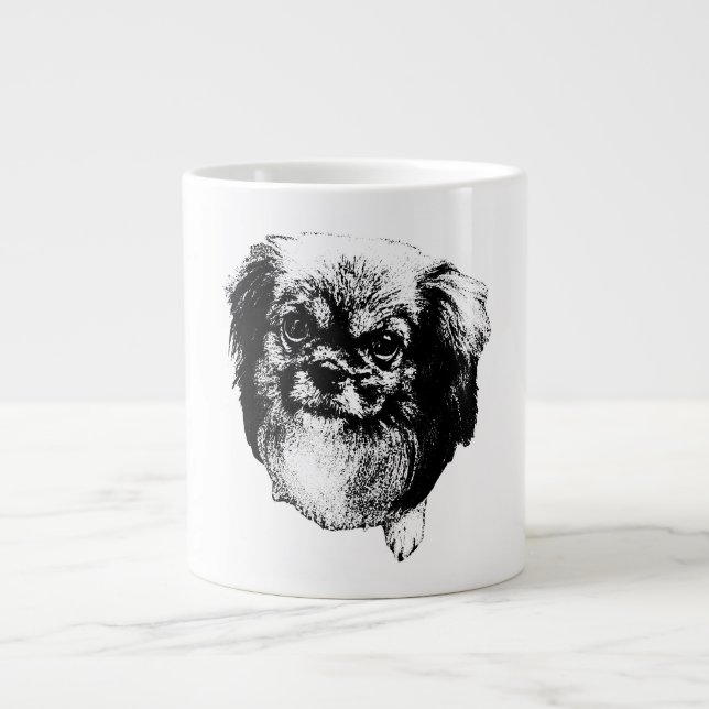 Tibetan Spaniel Dog Mug – Ink Style Portrait (Front)