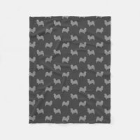 Tibetan Spaniel Dog Silhouettes Pattern Grey