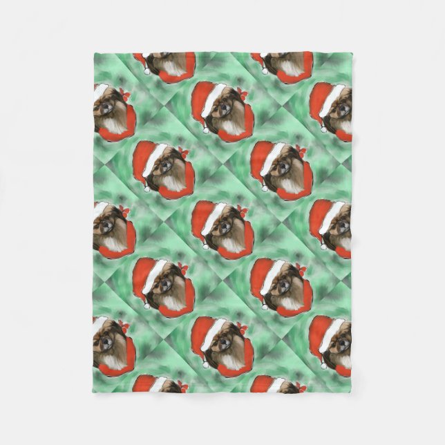 Tibetan Spaniel Fleece Blanket (Front)