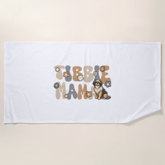 Tibetan Spaniel Groovy Tibbie Mama Beach Towel