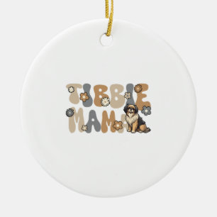 Tibetan Spaniel Groovy Tibbie Mama Ceramic Ornament