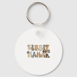 Tibetan Spaniel Groovy Tibbie Mama Keychain