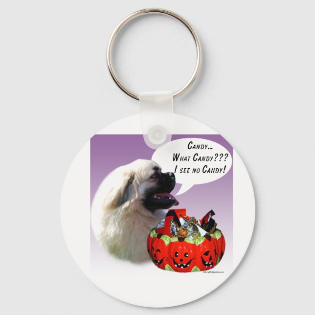 Tibetan Spaniel Halloween Candy Keychain (Front)