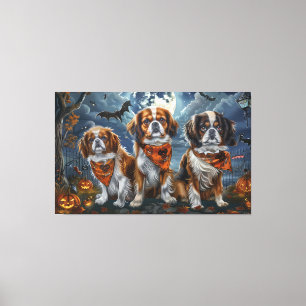Tibetan Spaniel Halloween Spooky Canvas Print