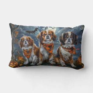 Tibetan Spaniel Halloween Spooky Lumbar Pillow