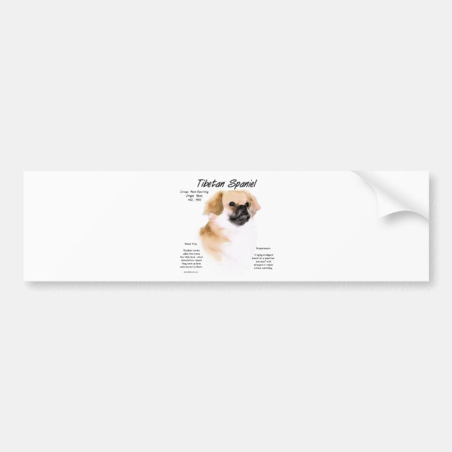 Tibetan Spaniel History Design Bumper Sticker (Front)
