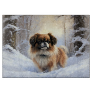 Tibetan Spaniel Let It Snow Christmas Cutting Board