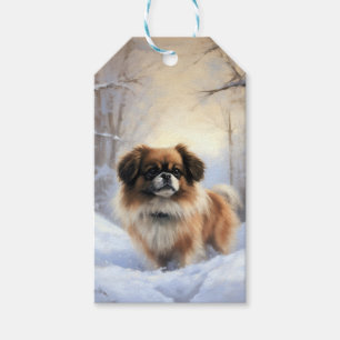 Tibetan Spaniel Let It Snow Christmas Gift Tags