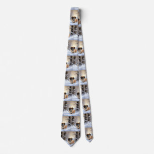 Tibetan Spaniel Let It Snow Christmas Tie