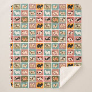 Tibetan Spaniel Multi Coloured Sherpa Blanket