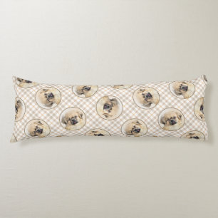 Tibetan Spaniel Painting Cream and White Dog Art Body Pillow