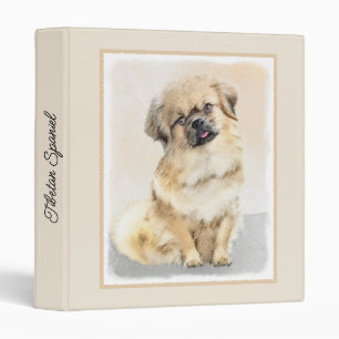 Tibetan Spaniel Painting - Cute Original Dog Art 3 Binder